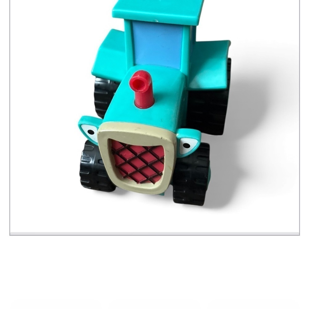 Vintage BOB THE BUILDER TRAVIS TRACTOR PUSH ALONG FRICTION POWERED Kids Toy Blue